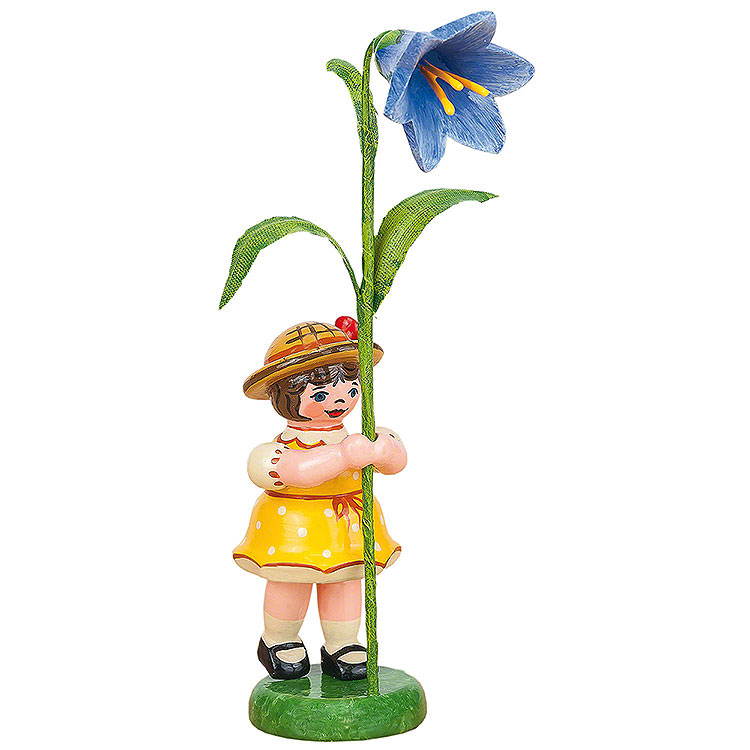 Blumenkind Mädchen mit Blauglöckchen  -  11cm