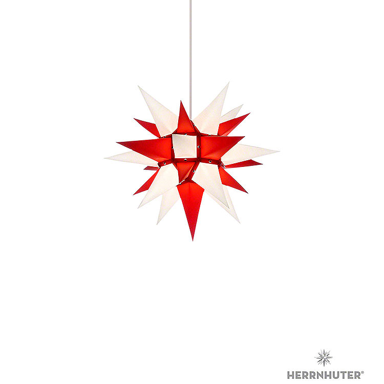 Herrnhuter Moravian Star I4 White/Red Paper  -  40cm / 15.7 inch