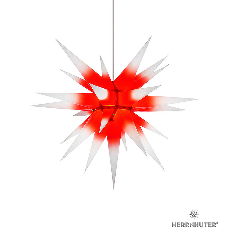 Herrnhuter Stern I7 weiß/roter Kern Papier  -  70cm