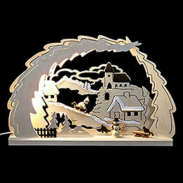 3D Candle Arch  -  Sleigh Ride  -  41x27x4,5cm / 16x11x1.7 inch