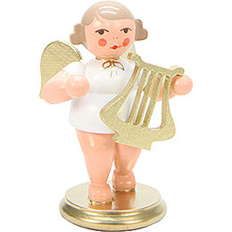 Angel White/Gold with Lyre  -  6,0cm / 2 inch