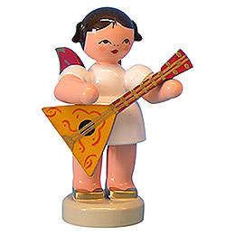 Angel with Balalaika  -  Red Wings  -  Standing  -  6cm / 2,3 inch