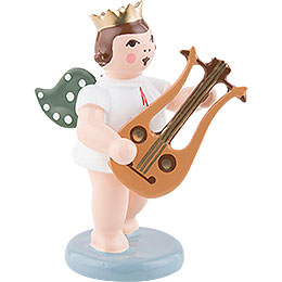 Angel with Crown and Lyre Guitar  -  6,5cm / 2.5 inch