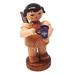 Angel with Cup of Mulled Wine  -  Natural Colors  -  Standing  -  6cm / 2.4 inch
