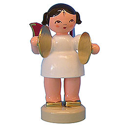 Angel with Cymbal  -  Red Wings  -  Standing  -  6cm / 2,3 inch