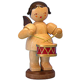 Angel with Drum  -  Natural Colors  -  Standing  -  9,5cm / 3,7 inch