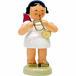 Angel with Flugelhorn  -  Red Wings  -  Standing  -  9,5cm / 3.7 inch