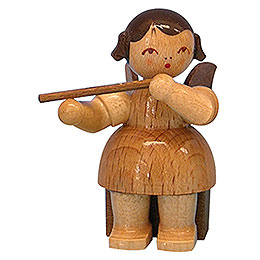 Angel with Flute  -  Natural Colors  -  Sitting  -  5cm / 2 inch