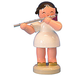 Angel with Flute  -  Red Wings  -  Standing  -  9,5cm / 3,7 inch