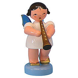 Angel with Oboe  -  Blue Wings  -  Standing  -  6cm / 2,3 inch