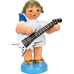Angel with Star Guitar  -  Blue Wings  -  Standing  -  9,5cm / 3.7 inch