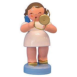 Angel with Trombone  -  Blue Wings  -  Standing  -  6cm / 2,3 inch