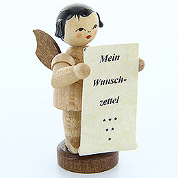 Angel with Wish List  -  Natural Colors  -  Standing  -  6cm / 2.4 inch