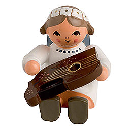 Angel with Zither Sitting  -  4cm / 2 inch
