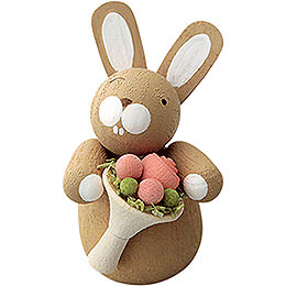Bunny with Rose Bouquet  -  3cm / 1.2 inch