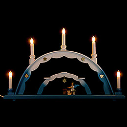 Candle Arch  -  Angel at Zither and Electric Lights  -  55x32cm / 21.7x12.6 inch