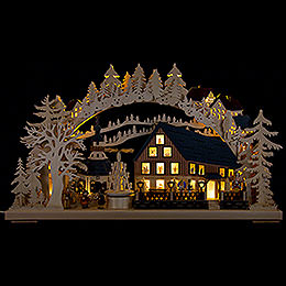 Candle Arch  -  Pyramid House with Turning Pyramid  -  72x43cm / 28x17 inch