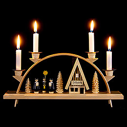 Candle Arch  -  Ski Lodge with Carolers  -  33x15cm / 13x5.9 inch