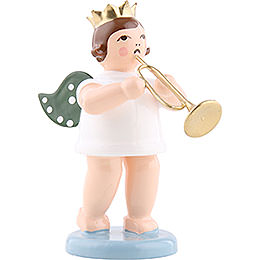 Engel mit Krone und Jazztrompete  -  6,5cm