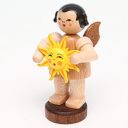 Engel mit Sonne  -  natur  -  stehend  -  6cm