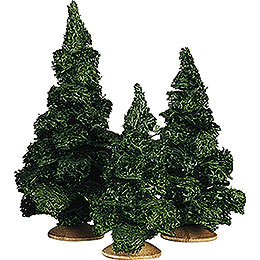 Fir Tree without Trunk, Set of Three  -  13cm / 5.1 inch