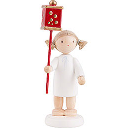 Flax Haired Angel with Miner's Lantern  -  5cm / 2 inch