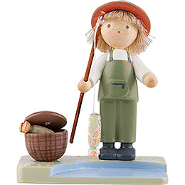 Flax Haired Children Boy with Rainbow Trouts  -  Edition Flade & Friends  -  5cm / 2 inch