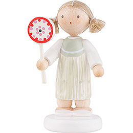 Flax Haired Children Girl with Lollipop  -  5cm / 2 inch
