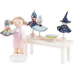 Flax Haired Children Puppeteer  -  5cm / 2 inch