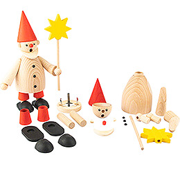 Handicraft Set  -  Smoker  -  Gnome with Star  -  22cm / 8.7 inch