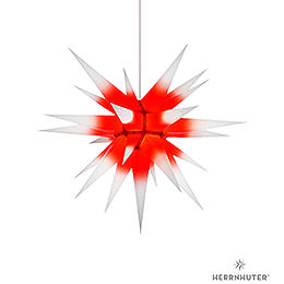 Herrnhuter Moravian Star I7 White with Red Core Paper  -  70cm / 27.6 inch