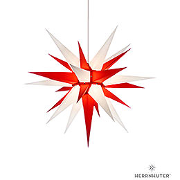Herrnhuter Stern I7 weiß/rot Papier  -  70cm