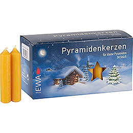 Hochwertige Pyramidenkerzen honigfarben  -  1,4cm Durchmesser