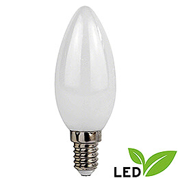 LED Candle Lamp Frosted  -  E14 Socket  -  230V/1W