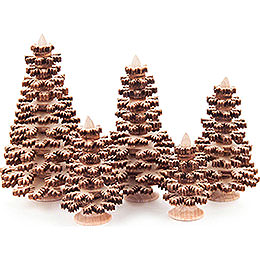 Layered Trees  -  Conifers Natural  -  5 pieces  -  8cm / 3.1 inch