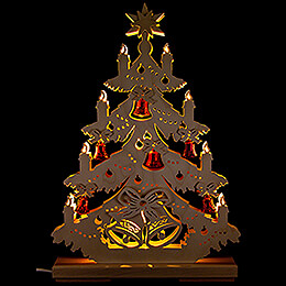 Light Triangle  -  Fir Tree with red Bells  -  32x44cm / 12.6x17.3 inch