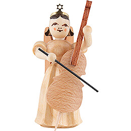Long Pleated Skirt Angel with Violoncello, Natural  -  6,6cm / 2.6 inch