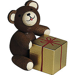 Lucky Bear with Gift  -  2,7cm / 1.1 inch