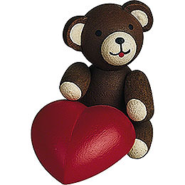 Lucky Bear with Heart  -  2,7cm / 1.1 inch