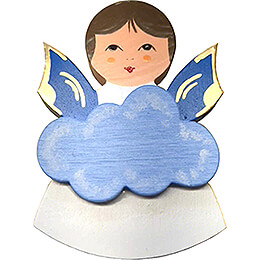 Magnetpin Engel mit Wolke  -  Blaue Flügel  -  7,5cm