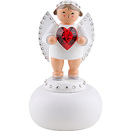 Messenger of Love with Red SWAROVSKI - Heart and Pedestal of Light  -  8cm / 3.1 inch