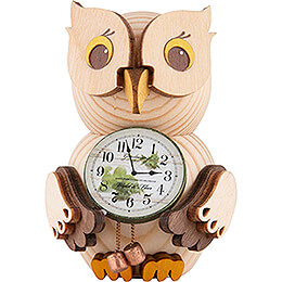 Mini Owl with Clock  -  7cm / 2.8 inch