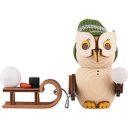 Mini Owl with Sleigh  -  7cm / 2.8 inch