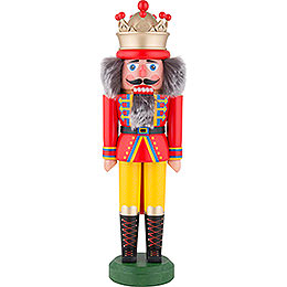 Nutcracker  -  King with Crown Red - Yellow Matt  -  43cm / 16.9 inch