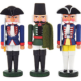 Nutcracker  -  Prussian Officers  -  Set of Three  -  8cm / 3.1 inch