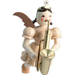 Schwebeengel mit Saxophon, natur  -  6,6cm