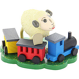 Sheep "Bähnli", with Rail Road  -  5,5cm / 2.2 inch