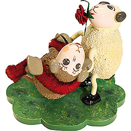 Sheep "Jonny" and "Baby", Dancing Couple  -  7cm / 2.8 inch