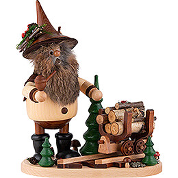 Smoker  -  Ore Gnome with Wood Tram  -  26cm / 10.2 inch
