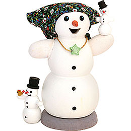 Smoker  -  Snow Woman with Two Children  -  13cm / 5.1 inch